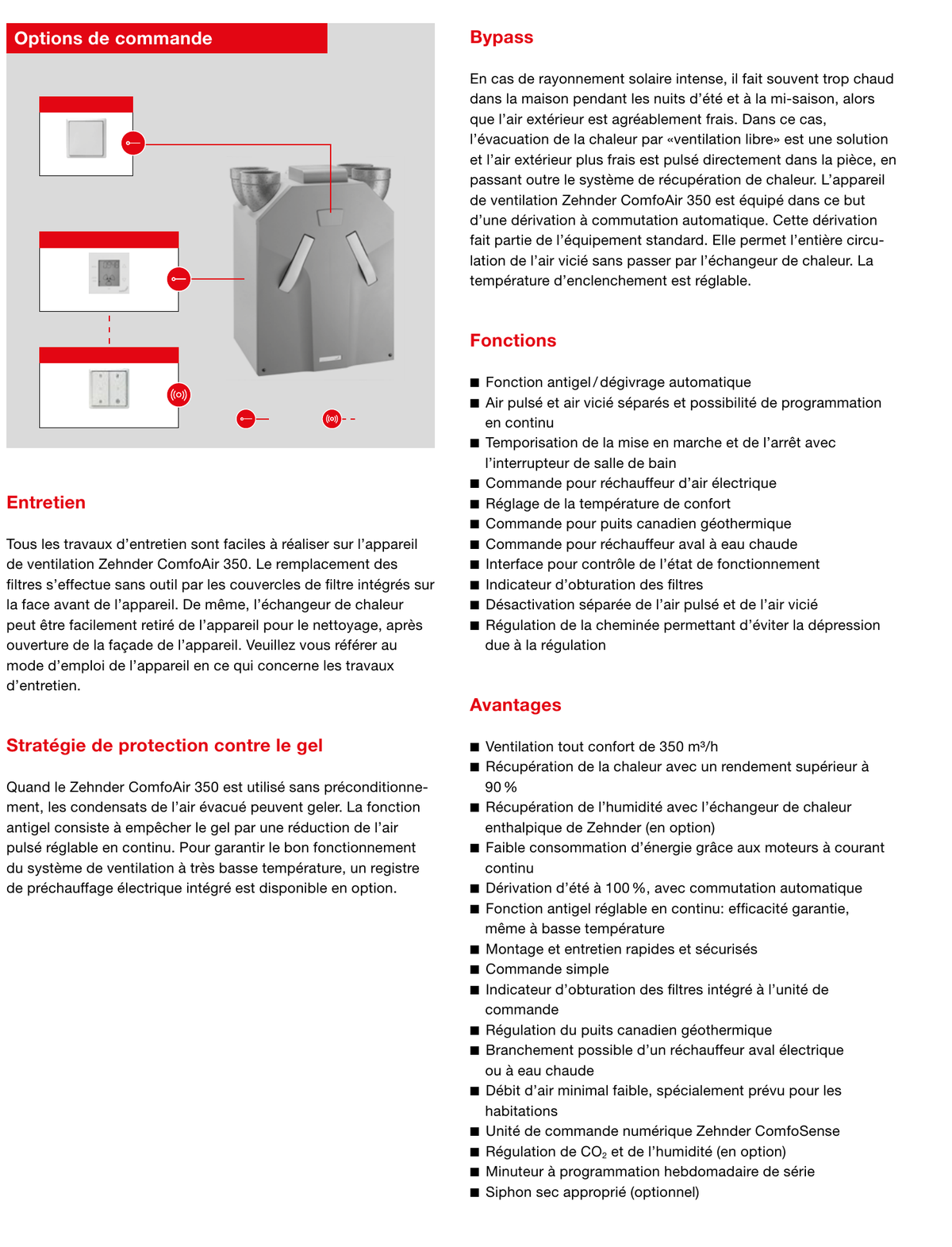 Fonctions, avantages et options de commande