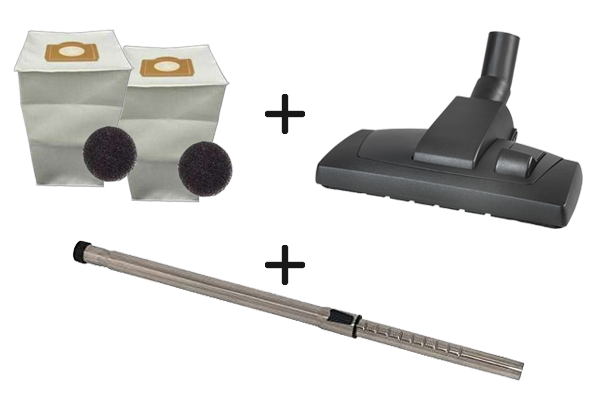 Pack 2 sacs aspirateur + Brosse tous sols pour aspiration centralisée + Bras métallique télescopique acier chromé Aspiration centralisée + Poignée de commande pour C.Booster / C.Cleaner ALDES C BOOSTER C CLEANER 11070084+11070337+11070083+11071099
