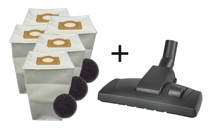 Pack 5 sacs aspirateur + Brosse tous sols pour aspiration centralisée ALDES AXPIR  BLUE  BOOSTY  DOOBLE  CONFORT  ENERGY  FAMILY  C CLEANER C BOOSTER  POWER 11070084+11070337