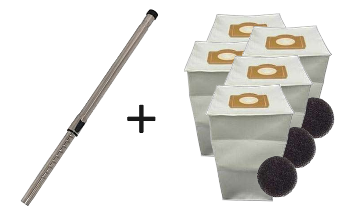 Pack 5 sacs aspirateur + Bras métallique télescopique acier chromé Aspiration centralisée ALDES AXPIR  BLUE  BOOSTY  DOOBLE  CONFORT  ENERGY  FAMILY  C CLEANER C BOOSTER  POWER 11070084+11070083