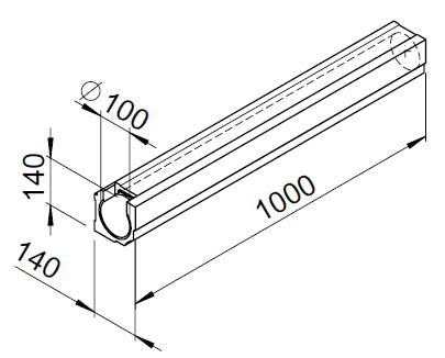 4*1m Conduit droit mouluré DN100 3065 helios