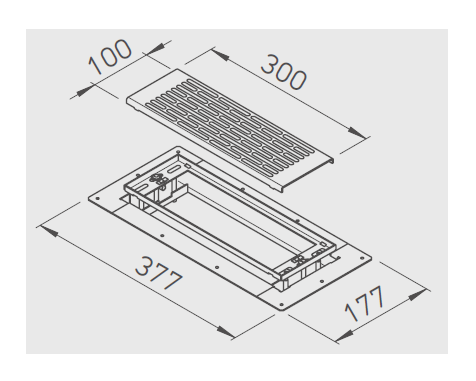 Gille de sol inox 300x100 3878 helios
