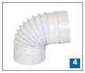 Coude variable 0/90°circulaire plastique ⌀125 