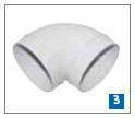 Coude 90° circulaire ⌀125 plastique 