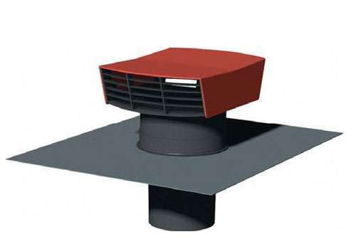 Chapeau de toiture D125 plastique rouge 