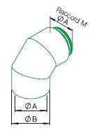 Coude 90° ⌀160 + raccord Mâle 