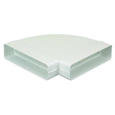 Coude 90° horizontal rectangulaire 55x220 plastique 