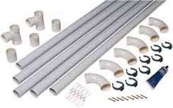 Kit série T conduits ⌀51 pour 2 prises centrale d'aspi. 