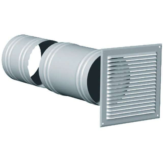 Grille de façade avec manchon télescopique. PAF 125X125 Unelvent 875307
