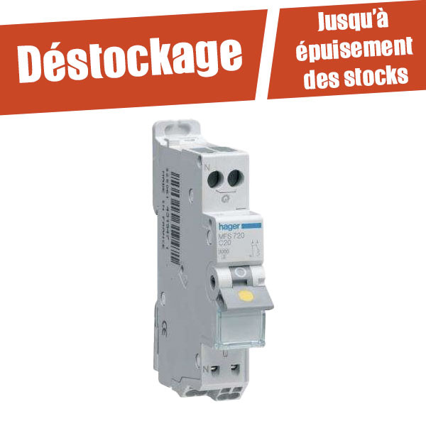 HAGER - Disjoncteur 1p N 3ka C-10a Sanvis 1m Réf. MFS710