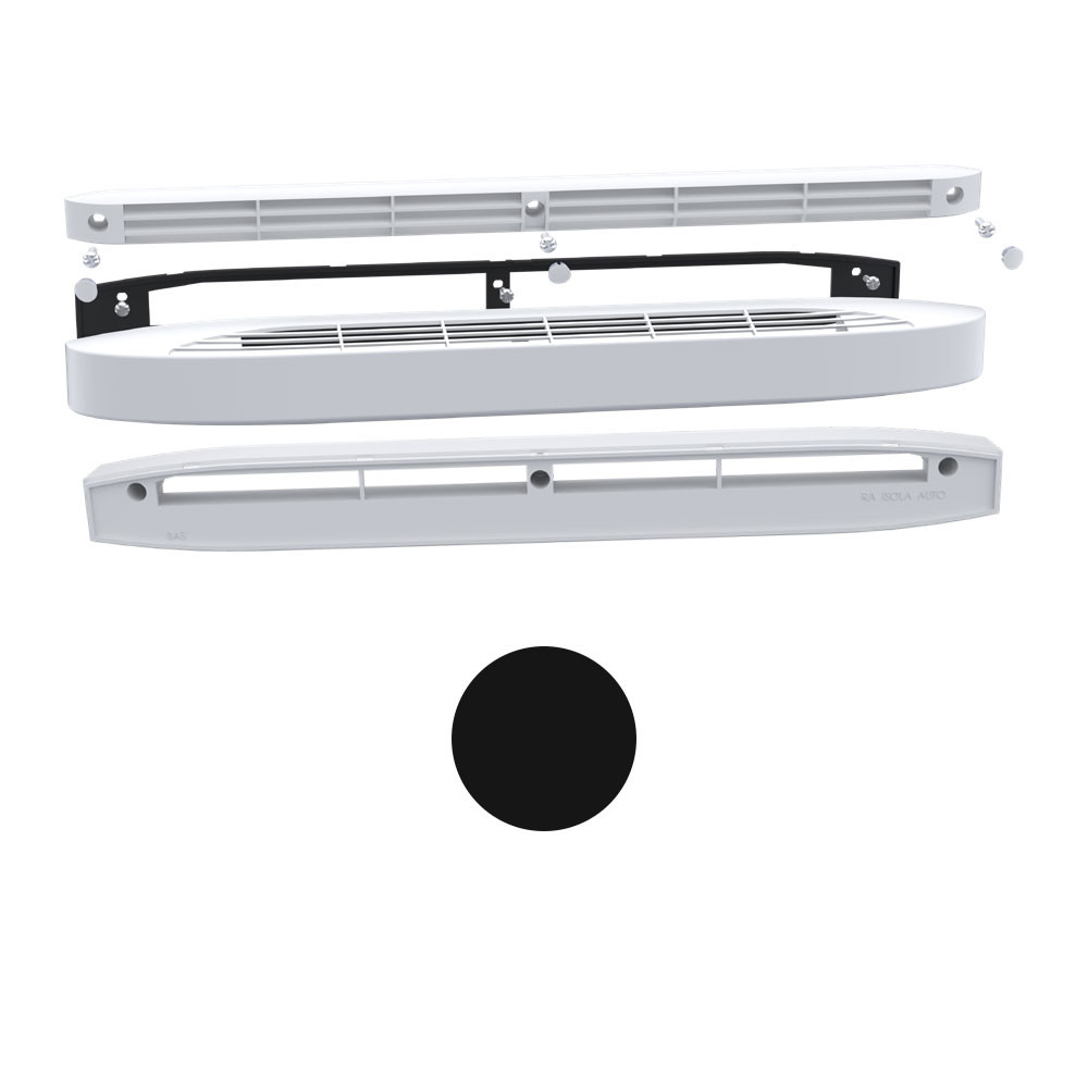 Kit ISOLA 22 RA + CE2A + 6 vis + 3 caches vis Noir Kit entrée d’air autoréglable acoustique 4651NO ANJOS
