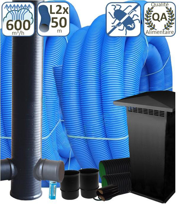 Kit puits canadien Eco 600m3h Kit puits canadien 119500006 ECONONAME
