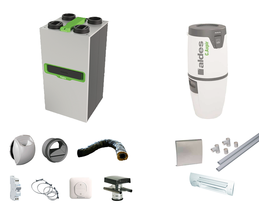 Pack vmc double flux et aspiration centralisée aldes