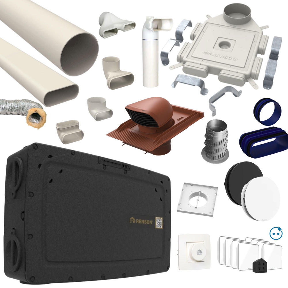 Pack personnalisable Centrale VMC double flux Renson Flux+ Flat