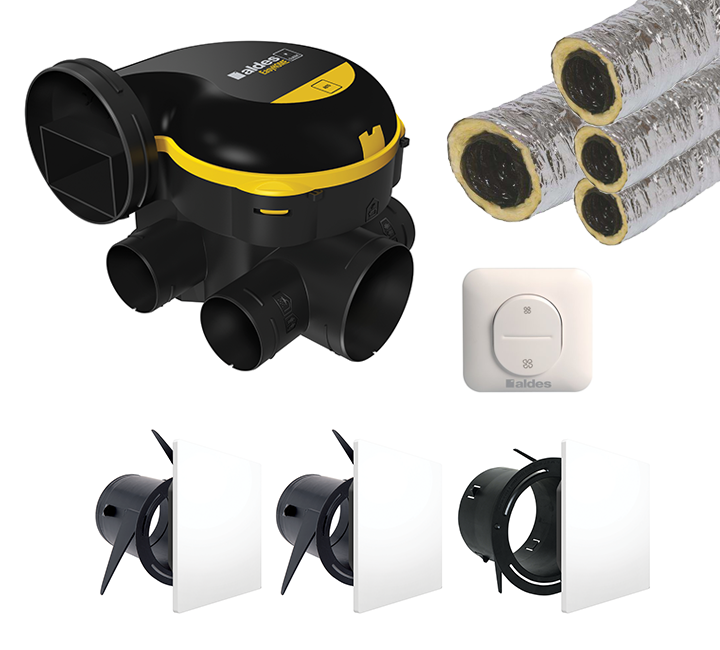 KIT EASYHOME AUTO + COLORLINE avec interrupteur 2 positions pour grande vitesse cuisine et gaines