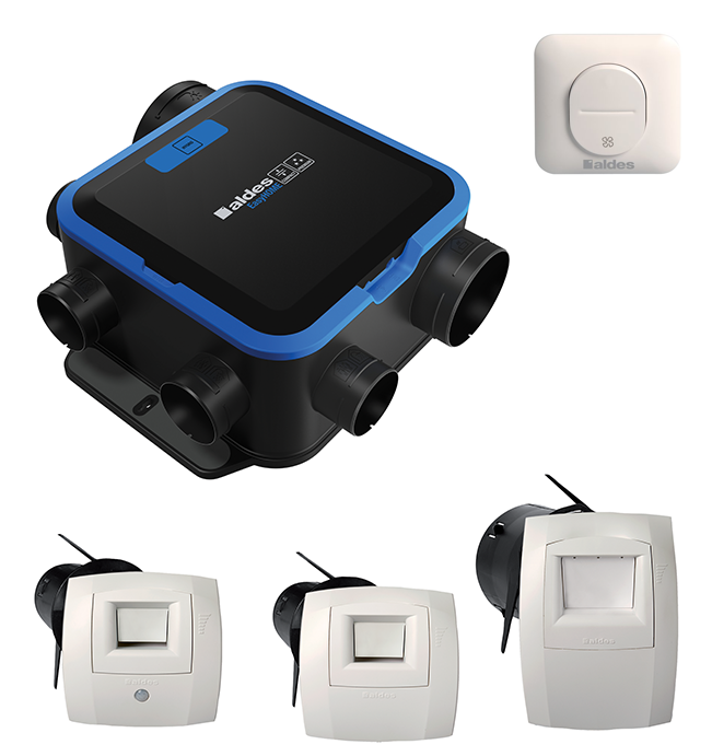KIT EASYHOME HYGRO COMPACT PREMIUM MW avec bouton poussoir pour bouche cuisine