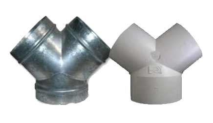 Dérivation PVC ou acier galva unelvent