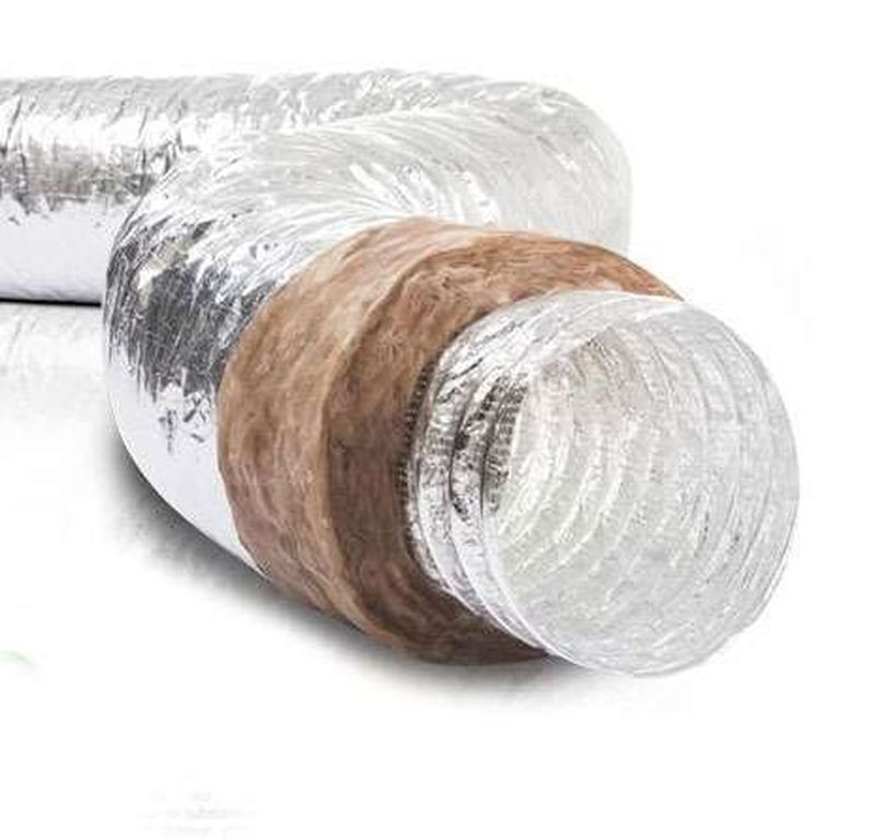 Conduit souple Alu D125 isolé phonique 25 classé M0M1 10 ml - SRFAEPH MO/M1 ECOSOFT 25-125 10 M - NATHER - 548180 - 