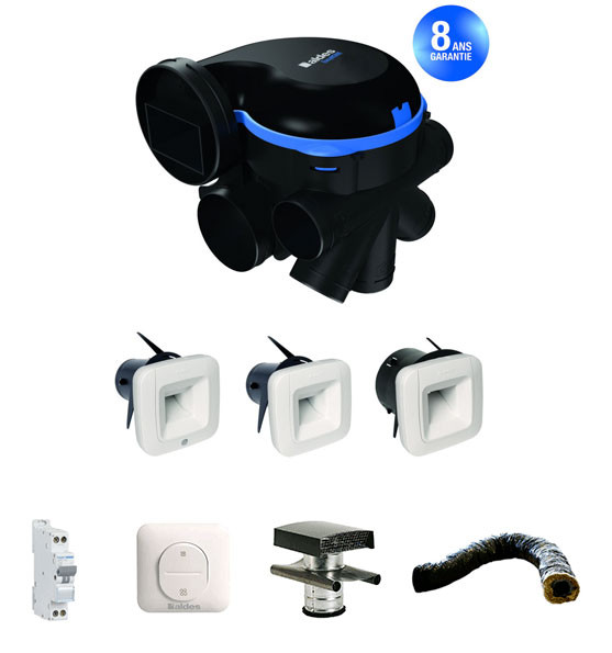 Pack personnalisable VMC simple flux hygroréglable EasyHOME HYGRO + BDH Aldes