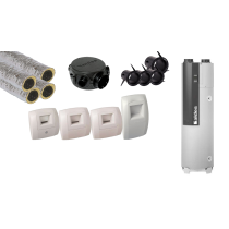 Chauffe eau thermodynamique avec ventilateur intégré. Cuve de 200L et kit bouches gaines caisson de distribution.