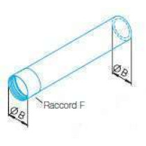 2m Conduit droit ⌀125 + raccord Femelle 