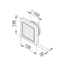 Bouche insufflation design ⌀100 + filtre 3040 helios