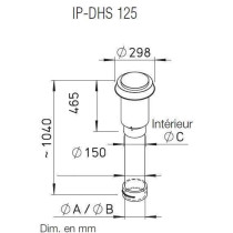 Chapeau toiture avec conduit Helios IP DHS 125 3541
