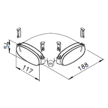 FlexPipe® FRS-BH 51 HELIOS VENTILATEURS Coude horizontal pour conduit 114x51 