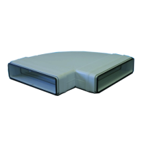 Coude 90° horizontal rectangulaire 55x110 plastique à joint 460058