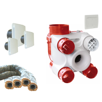 Kit DECO DHU K avec bouches et interrupteur 2 positions pour grande vitesse cuisine et gaines