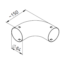 Coude à petit rayon 90° pour conduit FRS⌀63 