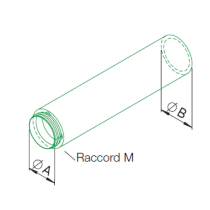 2m Conduit droit ⌀180 + raccord Mâle 9448 helios