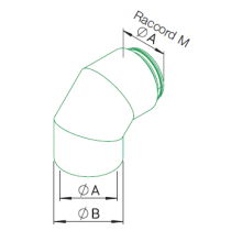 Coude 90° ⌀180 + raccord Mâle 9452 helios