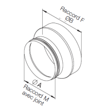 Réduction galva ⌀200F/⌀180M 9457 helios