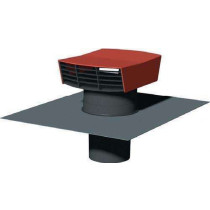 Chapeau de toiture D150/160 plastique rouge - CT 150/160 P tuile - S&P UNELVENT - 874467 - 3411454467818