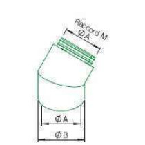 Coude 45° ⌀160 + raccord Mâle 