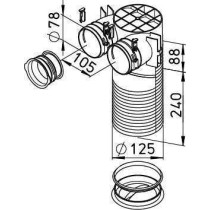 Plénum terminal coudé 2x75/125 