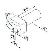 Plénum terminal droit 2x75/100 