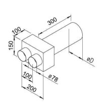 Plénum terminal droit 2x75/125 