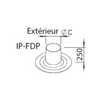 Sortie toit plat pour chapeau ⌀160/180 ip fdp helios