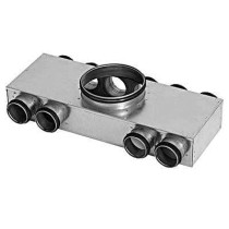 Plénum 90° Indomo d= 125mm 6 piquages 63mm face 1 0 piquage 63mm face 2 NATHER 112953