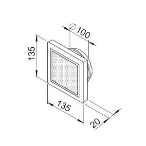 Bouche insufflation design ⌀100 + filtre 3040 helios