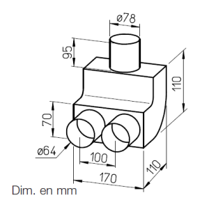 Coude vertical 90° pour conduit FRS⌀63 9341 helios