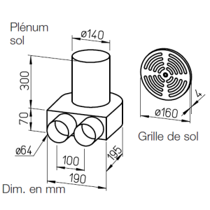Kit plénum sol DN160 pour conduit FRS⌀63 9991 helios