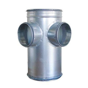Collecteur d'étage 2 piquages à 90° Galva D500 à joints ECONONAME COL2/90GALD500J