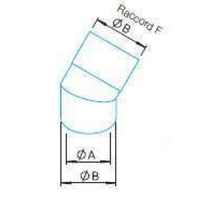 Coude 45° ⌀125 + raccord Femelle 
