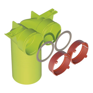 Kit té 90° circulaire pour bouche AE48C 188629 ubbink