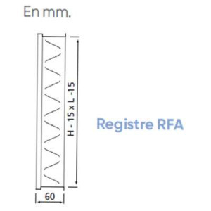 Registre pour grille de soufflage RFA 800X200 Atlantic 528056
