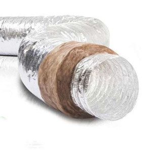 Conduit souple Alu D450 isolé phonique 50 classé M0M1 10 ml - SRFAEPH MO/M1 ECOSOFT 50-450 10 M - NATHER - 548654 - 