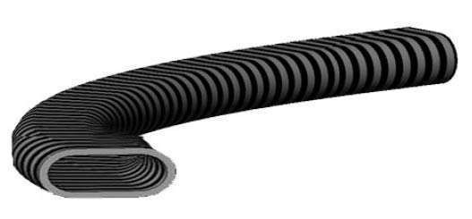Conduit oblong semi-rigide 
